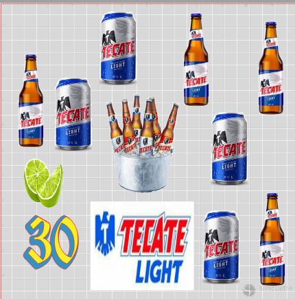 Tecate Light, Cake Topper, Cake Toppers, Pastel, Cake