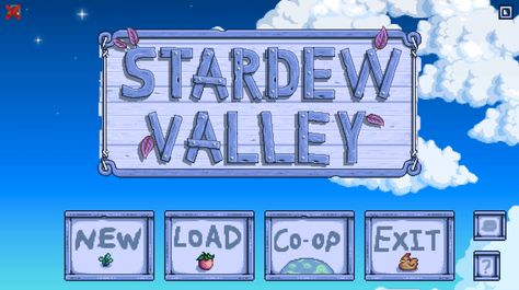 Blue User Interface (Content Patcher) at Stardew Valley Nexus - Mods and community Stardew Valley Farms, Path Of Exile, Relaxing Game, Start Screen, Farm Games, Farm Layout, Pc Games Download, Guild Wars 2, Elder Scrolls Online