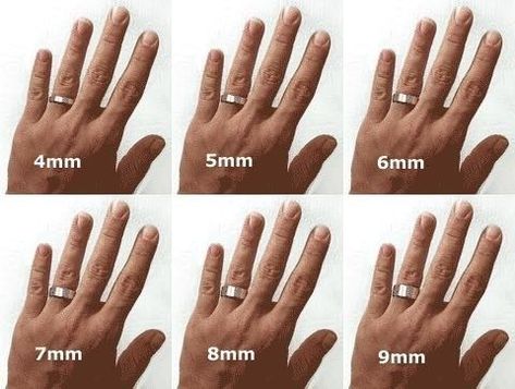 Men's ring width sizes (in mm)? | Weddings, Etiquette and Advice | Wedding Forums | WeddingWire Wedding Bands For Him, Rare Jewelry, Wood Wedding Band, Titanium Wedding Rings, Titanium Wedding Band, Platinum Wedding, Rose Gold Wedding Bands, Hand Model, Ring Ideas