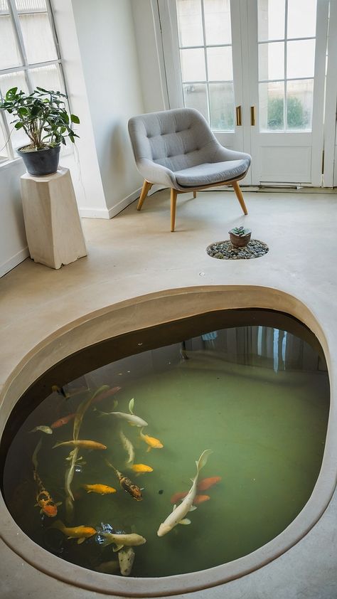 Transform your living room with these small indoor pond design ideas Whether you're looking for DIY garden pond plants or aquatics turtle tank ideas we have the inspiration you need Explore koi and turtle pond ideas for your small living rooms now Koi Pond Inside House, Pond Inside House, Indoor Turtle Pond, Turtle Pond Ideas, Indoor Pond Ideas, Pond Design Ideas, Turtle Tank Ideas, Indoor Pond, Turtle Pond