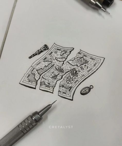 Inktober 2023 day 5 Map Inktober, Inktober 2023, October 5, Tattoo Lettering, Hand Lettering, Map, On Instagram, Instagram, Art