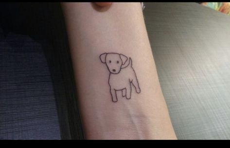 Cartoon Dog Tattoo, Daschund Tattoo, Dog Outline Tattoo, Jack Russell Puppy, Tattoo Animals, Puppy Tattoo, Small Dog Tattoos, Tattoos Cute, Hashtag Instagram