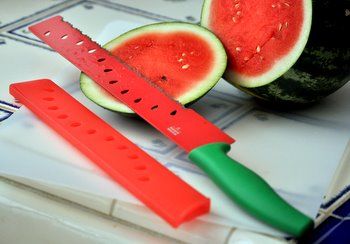 Watermelon Knife Watermelon Knife, Watermelon Birthday Parties, Knife Tools, Chefs Knife, Watermelon Birthday, A Good Job, Red Fruit, Black Magic, Fruits And Veggies