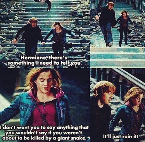 Deleted Romione scene(: aww i wish they had this in the movie Harry Potter Memes Hilarious, Ron And Hermione, Harry Potter Ships, Yer A Wizard Harry, Harry Potter Facts, Harry Potter Quotes, Harry Potter Jokes, Harry Potter Love, Harry Potter Obsession