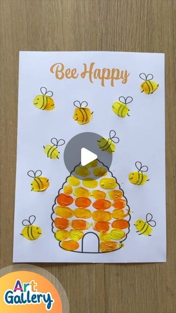 Painting With Fingerprints, Thumbprint Bees, Bee Activities For Toddlers, Fingerprint Art Ideas, Finger Painting Ideas, Fingerprint Painting, Thumb Painting, Senior Crafts, Fingerprint Crafts