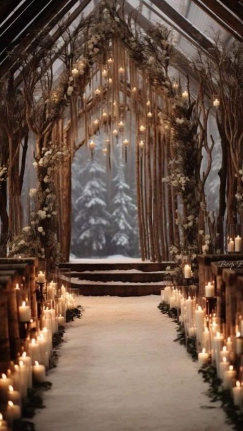 Fairy Winter Wedding, Yule Wedding Ideas, Magical Wedding Theme Fairytale Winter Wonderland, Sparkly Winter Wedding, Snowy Wedding Aesthetic, Winter Wedding Aesthetic Green, Winter Fairy Wedding, Practical Magic Wedding, Elven Wedding Theme