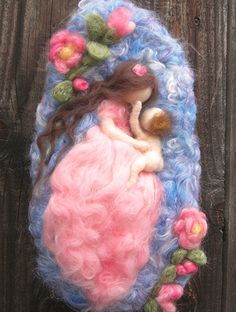 I would so love to touch my mother's face again. Felted Mermaid, Wool Fairy, Wool Painting, Felt Wall Hanging, Needle Felting Diy, Wool Needle Felting, Felt Wreath, Felt Pictures, Bendy Doll