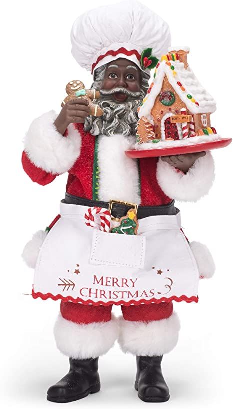 South African Animals, Fabric Mache, Santa Table, African American Figurines, Black Chef, Santa Decor, Santa Collection, Santa Claus Decorations, Table Piece