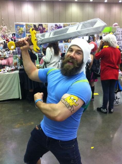 Bearded Finn - Adventure Time Costume Finn Cosplay, Adventure Time Tumblr, Star Trek Vs Star Wars, Adventure Time Costume, Adventure Time Cosplay, Adventure Time Stuff, Finn And Jake, Epic Beard, Jake The Dog