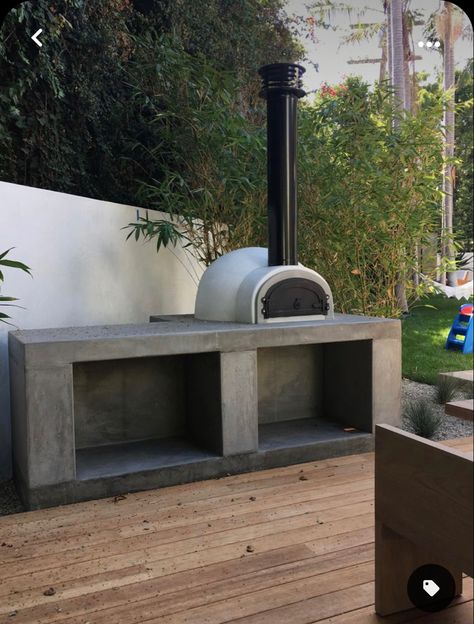 Brick Oven Pizza Outdoor, Outdoor Pizza Oven And Fireplace Modern, Outdoor Pizza Oven On Deck, Concrete Barbecue Outdoor, Outdoor Patio Pizza Oven, Modern Pizza Oven Outdoor, Modern Outdoor Kitchen With Pizza Oven, Pizza Oven On Deck, Concrete Outdoor Kitchen Modern