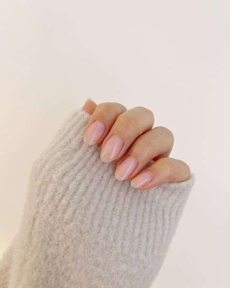 Classic French Nails With A Twist, Muted French Manicure, French Nails With A Twist, Sparkly French Tip, Classic French Nails, Sparkly French Tips, French Manicure With A Twist, Classic French Manicure, French Manicure