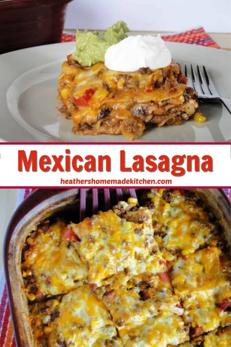 Mexican Lasagna Recipe With Noodles, Philsbury Recipes, Recipes With Lasagna Noodles, Corn Sauce, Mexican Lasagna Recipes, Oven Ready Lasagna, Hotdish Recipes, Homemade Taco Seasoning Recipe, Mexican Lasagna