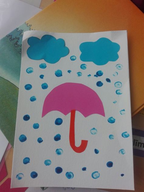 Umbrella - kids craft easy Umbrella Images Rainy Days, Rainy Season Craft For Kids, Umbrella Craft Preschool, Umbrella Activity, Umbrella Craft For Kids, Creative Activities For Toddlers, Rain Crafts, Umbrella Craft, September Crafts