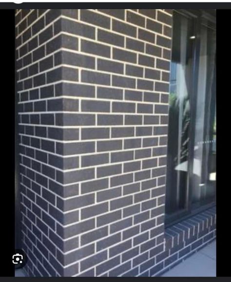 Dark Brick House Exterior Color Schemes, Dark Brick House Exterior, Grey Brick House Exterior, Staining Brick, Black Brick House Exterior, Black Brick House, Grey Brick Houses, Stained Brick, Painted Brick Exteriors