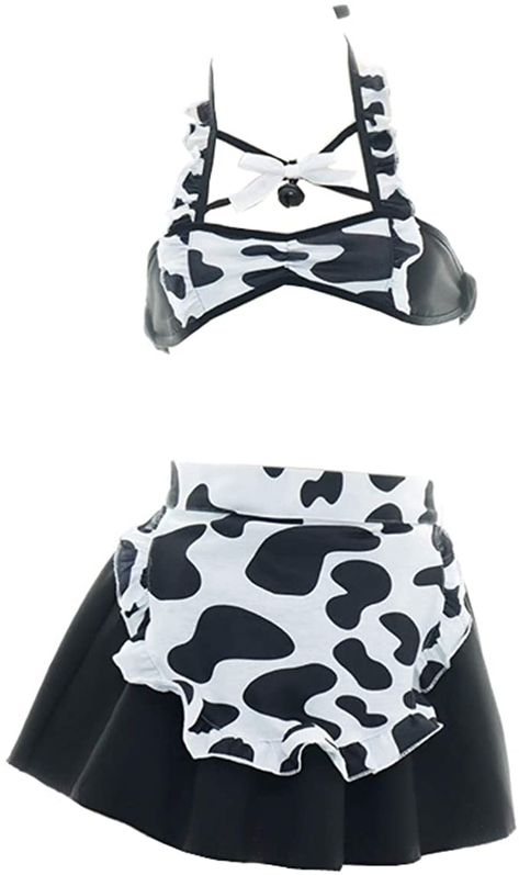 Amazon.com: Yameidie Women Sexy Maid Costume Anime Cow Cosplay Lingerie Set Bra and Mini Skirt Outfit with Maid Apron Black: Clothing Cow Cosplay, Anime Cow, Maid Apron, Cow Dress, Cow Outfits, Mini Skirt Outfit, Cow Costume, Costume Anime, Maid Outfit