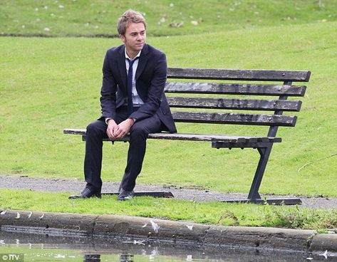 David ponders life as she sits alone on the park bench. He's been forced to take a DNA test to determine whether or not he is the biological father of Kylie's inborn baby Cafe Owner, David Platt, Sitting Bench, Unlikely Friends, Romantic Paintings, Biological Father, Movie Posters Design, Sit Out, Man Sitting