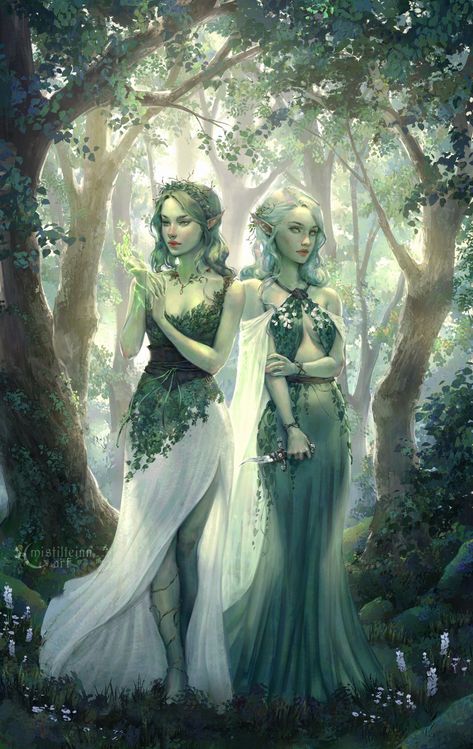 ArtStation - Dryads Commission Fantasy Aesthetic, Arte Fantasy, 판타지 아트, Fantasy Inspiration, 영감을 주는 캐릭터, Dnd Characters, Fantasy Artwork, Character Portraits, Creature Art