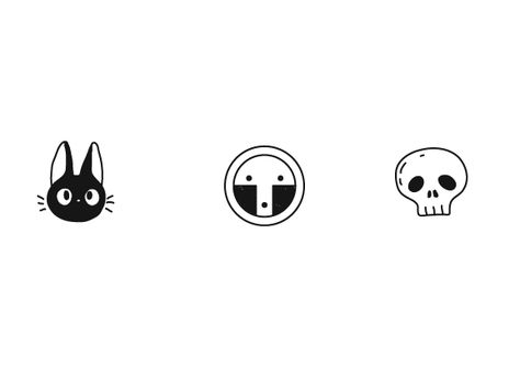 Maybe tiny Miyazaki tattoos? Minimalist Cute Tattoo, Kiki And Jiji Tattoo, Tiny Anime Tattoos, Jiji Kiki's Delivery Service Tattoo, Kikis Delivery Service Tattoo Minimalist, Ghibli Tattoo Minimalist, Jiji Tattoo, Kiki Tattoos Studio Ghibli, Kiki Cat Tattoo