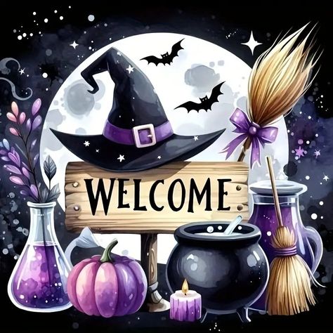 Halloween Diamond Painting Kit Round Diamond Art - Temu United Diamond Art Diy, Witch Coloring Pages, Happy Autumn, Halloween Wallpaper Cute, Frog Drawing, Dragon Artwork Fantasy, Halloween Crafts Decorations, Halloween Wallpaper Iphone, Halloween Painting