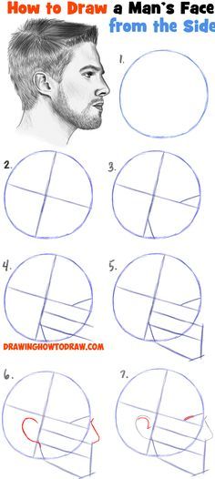 Learn How to Draw a Face from the Side Profile View (Male / Man) Easy Step by Step Drawing Tutorial for Beginners Face From The Side, Artsy Drawings, Step By Step Sketches, Side View Drawing, Hand Sketches, Beautiful Pencil Drawings, Draw A Face, Drawing Hands, How To Draw Steps