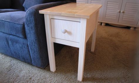 Narrow End Table, End Table Plans, End Table With Drawer, Sand Projects, Project Plan, End Tables With Drawers, Diy End Tables, Pocket Hole Screws, Wood Filler