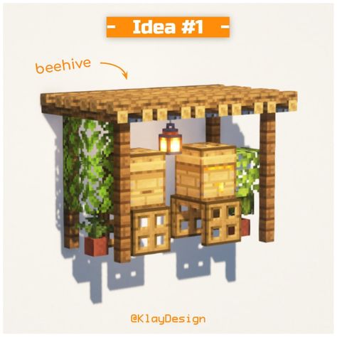 🧑‍🌾 FARM BUILD ideas! Tonight 🤪 I came up with these ideas! I personally love the well!! What’s your favorite? Write it down in the comments! Also, a quick update on the livestream thing: I’m finishing to set up streamlab obs! 😱 One more thing, thanks for 54k!! We’ve reached it today! Love you all! 🫶 ——————————————— - 🪴 Follow @klay.design_mc for more! - 💬 Lemme know your thoughts! - 🙌 Complementary Shaders - 🍳 Repost with credits only! ——————————————— #minecraft #minecraftbuild #minecraf... Minecraft Farm Storage Ideas, Minecraft Bee Garden Ideas, Minecraft Fire Escape Stairs, Minecraft Beehive Design, Beehive Area Minecraft, Minecraft Small Wall Designs, Minecraft Campfire Bridge, Potion Bottle Minecraft Build, Minecraft Botania Mod