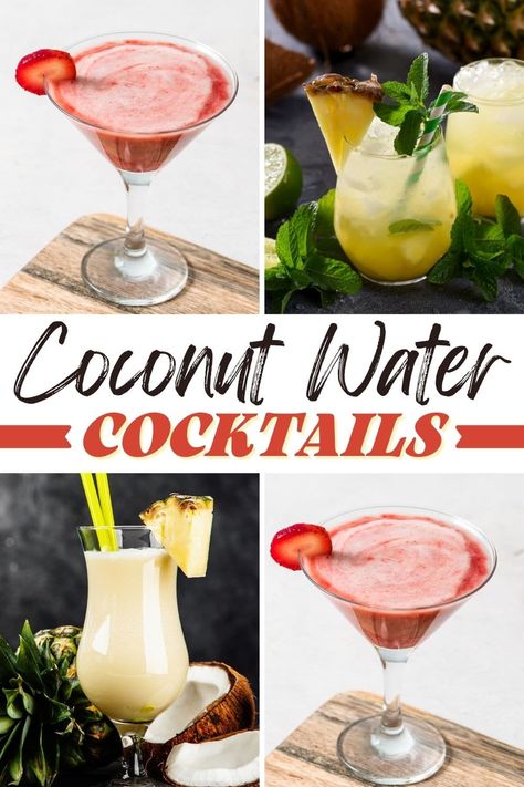 Try these coconut water cocktails when you're in the mood for something tropical! From margaritas to pina coladas to punch, these drinks make you feel like you're on vacation. Drink With Coconut Water, Drinks With Coconut Water, Coconut Water Cocktail, Water Cocktails, Coconut Water Benefits, Pina Coladas, 7 Day Meal Plan, Best Cocktail Recipes, Toasted Coconut