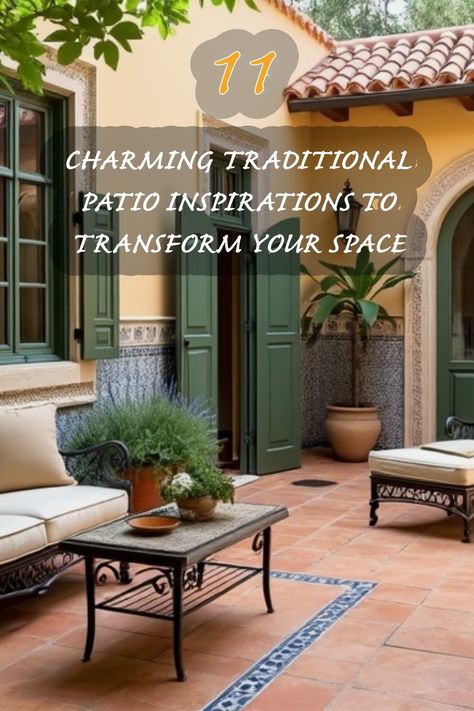 I'm thrilled to share these charming traditional patio inspirations that truly transform outdoor spaces. With beautiful seating and thoughtful greenery, these designs invite relaxation and warmth. Perfect for creating your own tranquil retreat right at home! Regency Bedroom, Ornate Chairs, Traditional Patio, Patio Design Ideas, Farmhouse Patio, Patio Inspiration, Tranquil Retreat, Traditional Dining Room, Outdoor Retreat