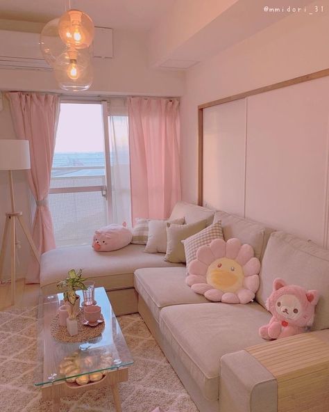 #livingroom #aesthetic #livingroomdesign #kawaii #decor #cute #slay #adorable #room #pinterest Girly Living Room Ideas Apartments, Girly Living Room Ideas, Girly Living Room, Room Pinterest, Pastel Living Room, Kawaii Decor, Cute Living Room, Minimalist Living Room Ideas, Cute Apartment