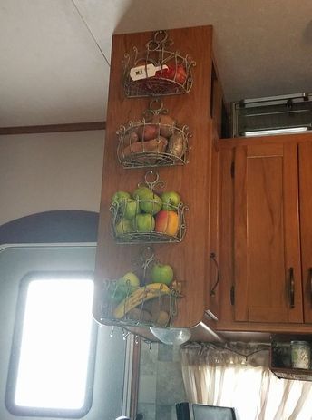 RV kitchen Travel Trailer Organization, Trailer Organization, Camper Trailer Remodel, Camper Organization, Vintage Camper Remodel, Camper Hacks, Rv Organization, Kombi Home, Diy Camper Remodel