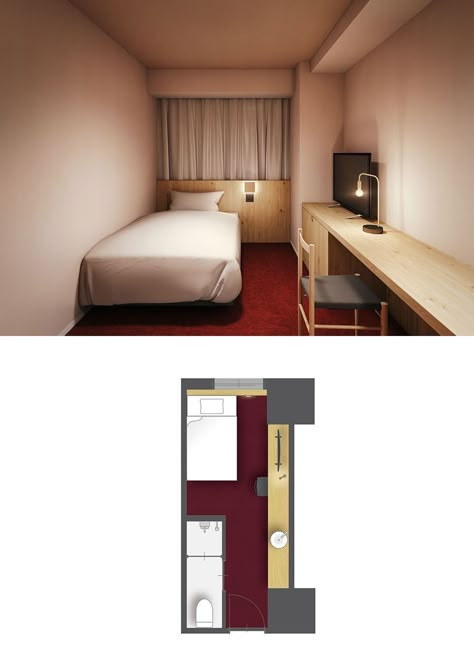 hotel androoms Sapporo Susukino | standard single Hotel Room Furniture Layout, Compact Hotel Room, Small Hotel Room Layout, Small Hotel Room Interior, Small Hotel Room Design, Standard Room Hotel, Tiny Hotel Room, Japanese Hotel Room, Hotel Room Layout