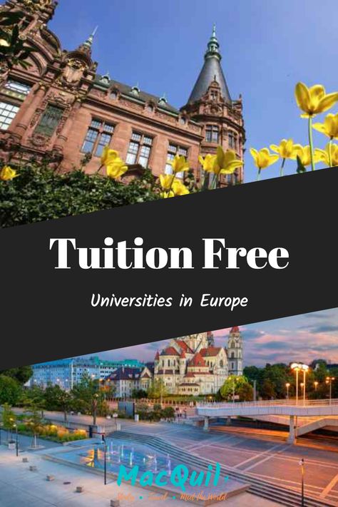 Are you dreaming of getting a college degree, but don’t think you can afford it? With tuition-free universities in Europe, your dream can become a reality! With no tuition or low tuition fees, you can receive a high-quality education without breaking the bank. You just need to know where to look and which universities in Europe offer tuition-free degrees. Study in Europe | College Abroad | Study Abroad | Universities in Europe | Free Tuition | Scholarships | Financial Aid | College in Europe College In Europe, University In Europe, Art Scholarships, Study Abroad Europe, Study In Europe, College Abroad, Dream University, University Abroad, University In England