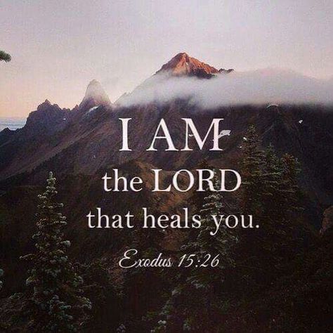 I Am the God that healeth Thee. I Am the Lord, your healer! I sent My Word  & healed your diease! I Am the Lord, your healer! Exodus 15 26, Healing Scriptures, Ayat Alkitab, Jesus Christus, Faith Over Fear, Favorite Bible Verses, Jesus Is Lord, Daily Bread, Scripture Quotes