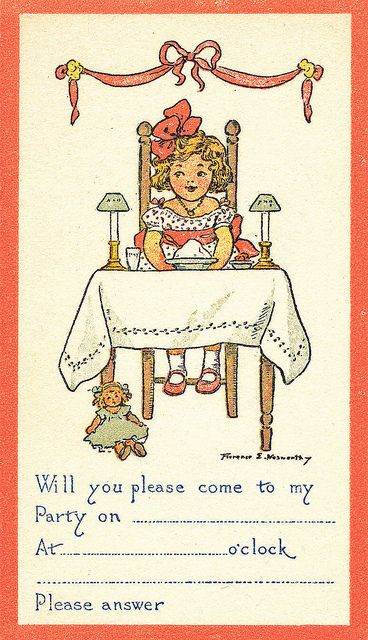 Vintage Birthday Parties, Vintage Birthday Cards, 카드 디자인, Vintage Invitations, Vintage Birthday, Lewis Carroll, Vintage Party, Vintage Greeting Cards, Vintage Girls