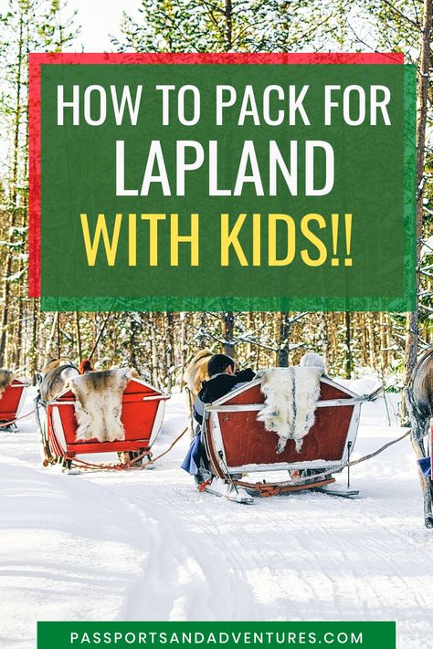 Need a packing list for the Arctic Circle in Winter? Temperatures get down to -20 or more, and you need a very specific packing list! Read about what to wear and how to keep warm in my perfect Lapland Packing List post. Arctic adventures await and with all this Lapland packing information you will stay warm and cosy! #passportsandadventures #lapland #laplandwithkids #tipsforlapland #tipsforvisitinglapland #finnishlapland #familytraveltips #familytravel #finland #fatherchristmas #sweden #norway What To Wear In Lapland Winter, Lapland Packing List, Sweden Trip, Santas Village, Snow Outfits, Santa Claus Village, Winter Packing List, Travel Printables, Finland Travel