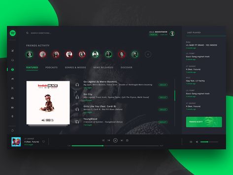 Spotify Redesign Spotify Redesign, Music Ui, Spotify Design, Web Design Websites, Ui Website, Ui Design Dashboard, Gaming Design, Android Design, Desktop Design