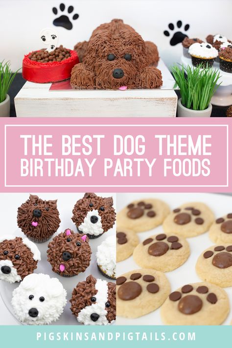 Puppy Dog Theme Birthday Party - Pigskins & Pigtails Girl Dog Birthday Party, Puppy Birthday Party Theme, Dog Theme Birthday Party, Puppy Party Theme, Puppy Birthday Cakes, Birthday Puppy, Dog Themed Birthday Party, Dog Themed Parties, Frozen Dog Treats