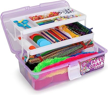 Darice Arts and Crafts Kit - 1000+ Piece Kids Craft Supplies & Materials, Art Supplies Box Caddy for Girls & Boys Age 4 5 6 7 8 9 Art Supply Box, Art Caddy, Diy Box Crafts, Safety Scissors, Kids Craft Supplies, Homeschool Supplies, Organize Craft Supplies, Crafting Tools, Art & Craft Kit