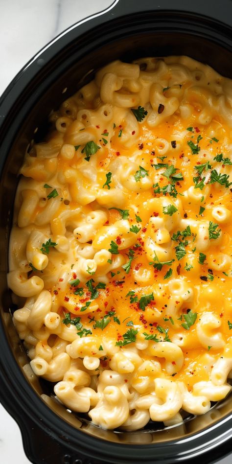 Slow Cooker Mac and Cheese – Chasety Macaroni Thanksgiving Recipes, Slowcooker Mac And Cheese Recipe, Friends Giving Side Dishes, Crock Pot Gluten Free Mac And Cheese, Slowcooker Macaroni And Cheese, Cheesy Pasta Crockpot Recipes, Tailgate Mac And Cheese, Party Food Slow Cooker, Lady And Sons Mac And Cheese