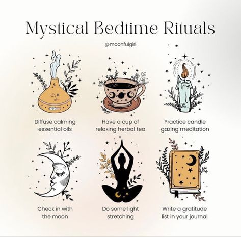 Bedtime Rituals, Witch Rituals, Magia Das Ervas, Wiccan Magic, Bedtime Ritual, Witch Spirituality, Witchcraft Spell Books, Witch Spell Book, Energy Healing Spirituality