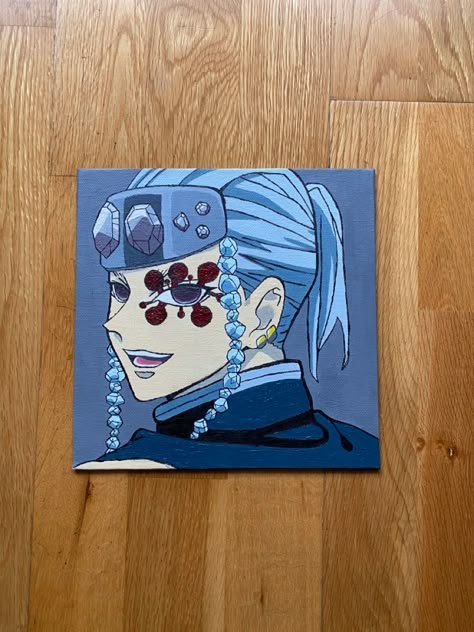 Demon Slayer Painting Easy, Demon Slayer Painting Canvas, Demon Slayer Canvas Painting, Zenitsu Painting, Demon Slayer Painting, Demon Slayer Canvas, Canvas Painting Patterns, Anime Canvas Painting, Art Markers Drawing