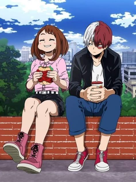 Bakugou And Uraraka, New Retro Wave, Ochako Uraraka, I Changed, Anime Screenshots, Anime Oc, Cute Art Styles, Hero Academia Characters, My Hero Academia Manga