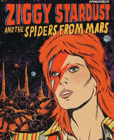 David Bowie Poster Ziggy Stardust, David Bowie Comic Art, David Bowie Posters, Bowie Poster, David Bowie Album Covers, David Bowie Fan Art, David Bowie Poster, David Bowie Art, Bowie Art