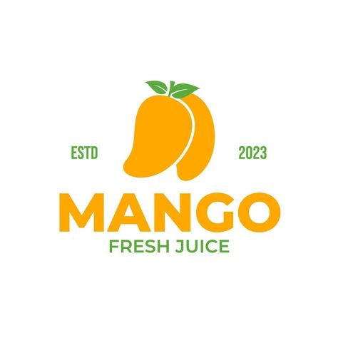 Mango Logo Design Ideas, Mango Logo, Organic Logo Design, Mango Fruit, Organic Logo, Fresh Juice, Logo Design Creative, Vector Art, Mango