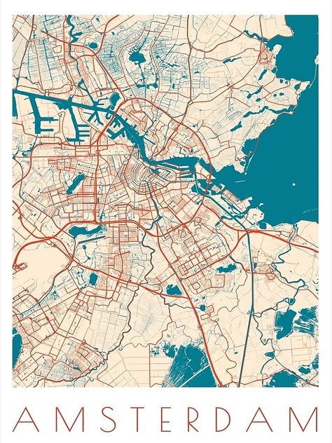 "Amsterdam - City Map Plan" Poster for Sale by margindot | Redbubble Map Of Amsterdam, Amsterdam City Map, City Posters, Globe Decor, Map Globe, Amsterdam City, Travel Decor, Map Poster, City Map