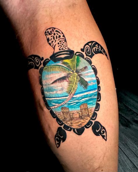 Here’s one more turtle, one of the... - INKaholic Tattoo Isla | Facebook Sea Turtle Sunset Tattoo, Sea Turtle Foot Tattoo, Tattoos Hawaii, Tattoos Thailand, Seahorse Tattoos, Hawaiian Turtle Tattoos, Small Turtle Tattoo, Maui Tattoo, Beach Tattoos