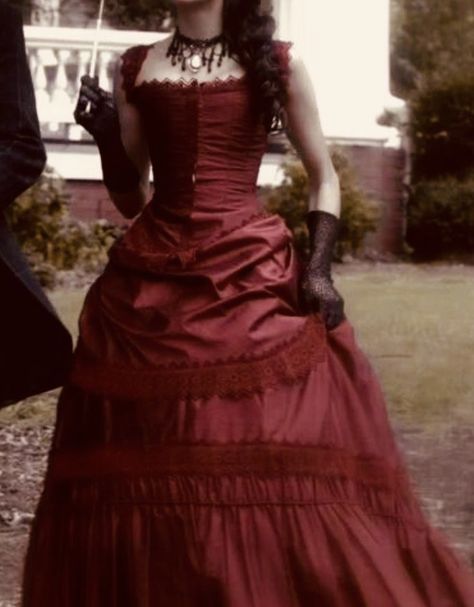 audrey-rose wadsworth - stalking jack the ripper by kerri maniscalco Katherine Pierce 1864, 1800s Gown, Red Victorian Dress, 1800 Dresses, The Shadows Between Us, 1900 Dress, Stalking Jack The Ripper, 1800s Dresses, 1900s Dress