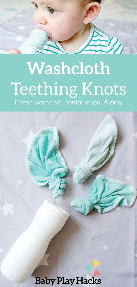 Diy Teething Toys, Teething Hacks, Baby Teething Remedies, Baby Remedies, Old Baby Clothes, 5 Month Old Baby, Teething Remedies, Play Hacks, Teething Relief