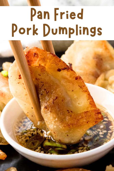 Crispy pan-fried pork dumplings, also known as potstickers, are a deliciously satisfying homemade appetizer or main dish. These flavorful dumplings are filled with juicy pork, savory seasonings, and tender cabbage, then perfectly seared for that golden, crispy bottom everyone loves. Ideal for a cozy dinner or party snack, these easy-to-make potstickers are a family favorite that pairs well with a tangy dipping sauce. Enjoy the irresistible taste of homemade pan-fried pork dumplings that bring restaurant-quality flavor to your kitchen! Fried Pork Dumplings, Pork Dumplings, Homemade Appetizer, Dumpling Filling, Pork Dumpling, Cozy Dinner, Party Snack, Savory Dishes, Hearty Dinner