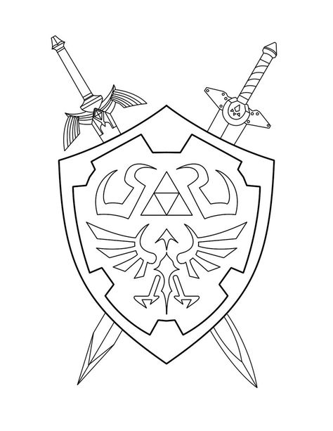 Zelda Symbols, Zelda Shield, Zelda Party, Zelda Drawing, Zelda Tattoo, Zelda Birthday, Image Svg, Diy Tattoo, Zelda Art